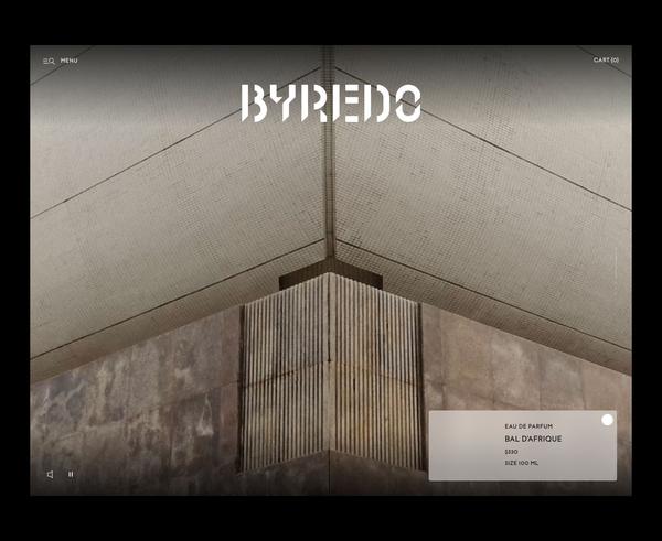 Dark & Premium website example — Byredo.com